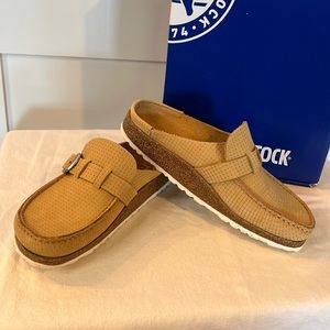 Birkenstock Buckley Latte Cream Nubuck Leather Size 38 (7-7.5US) Narrow